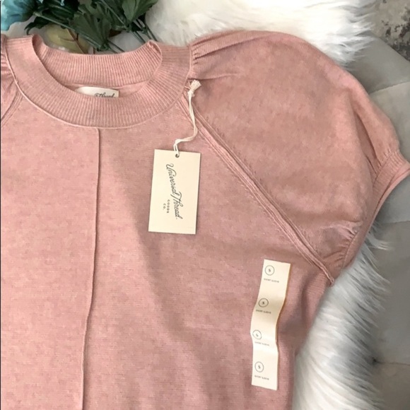 SML Pink Rushed Short Sleeve Soft Top NEW! - Picture 3 of 5